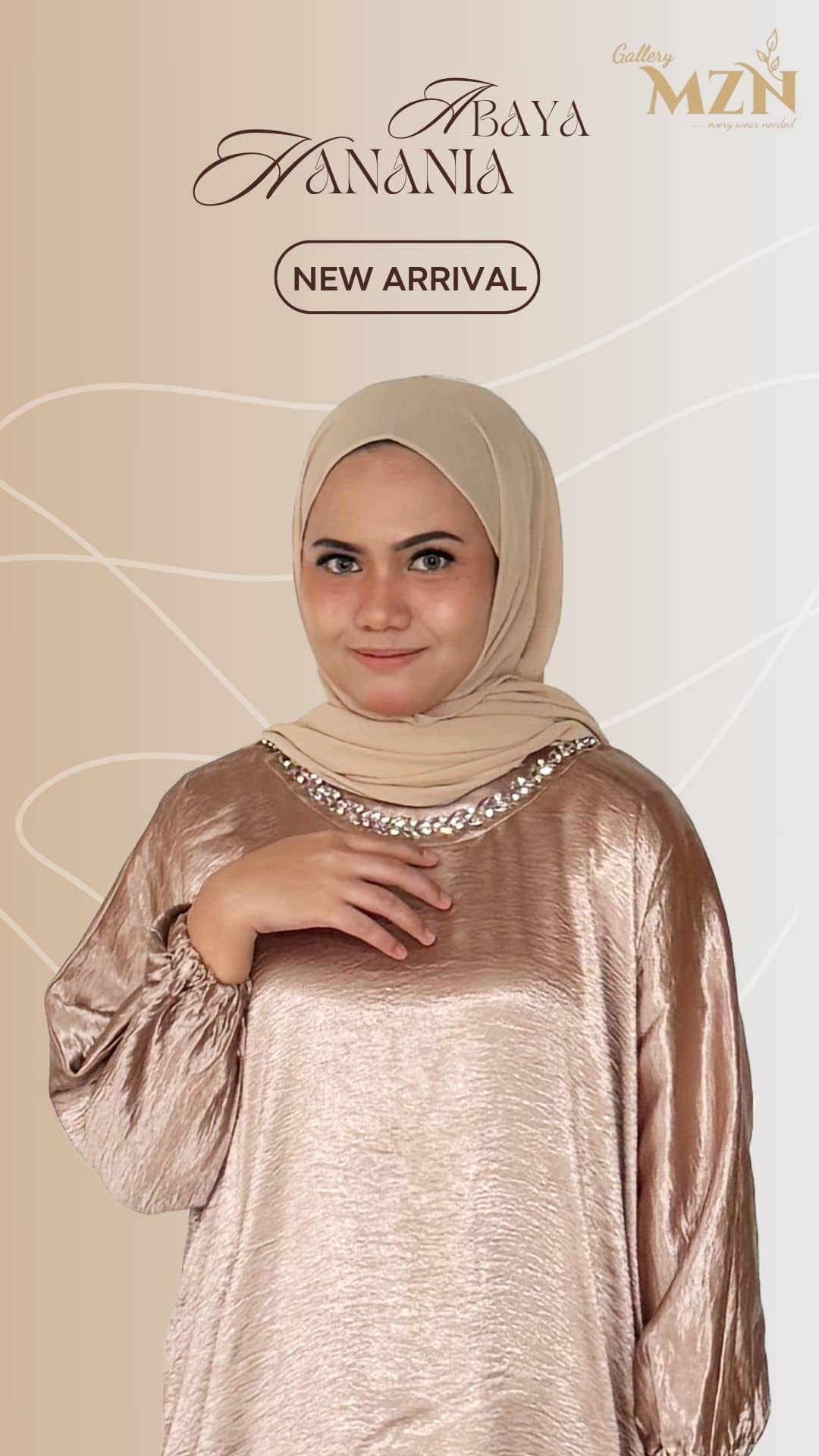 Abaya Hanania Shimmer Silk, Glossy, Metalic Shining Foto Model #1