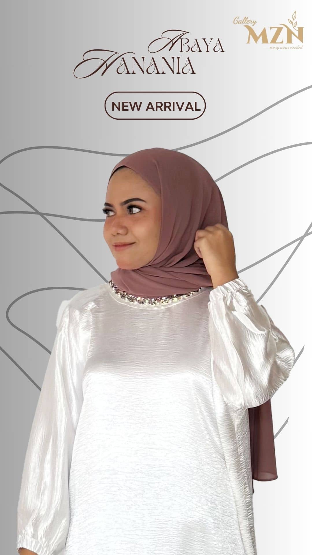 Abaya Hanania Shimmer Silk, Glossy, Metalic Shining Foto Model #3