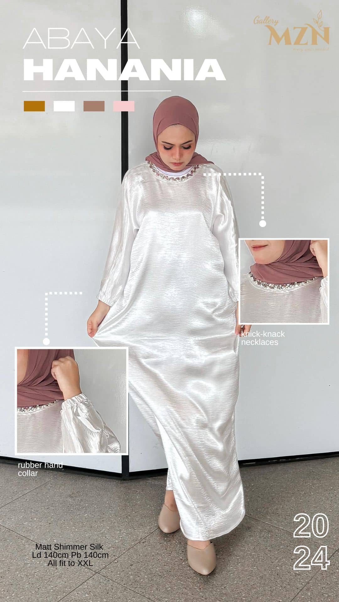 Abaya Hanania Shimmer Silk, Glossy, Metalic Shining Foto Model #7